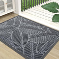 Colorxy Waterproof Doormat, Sturdy Natural Rubber Front Indoor Mat, Non Slip Low Profile Indoor Outdoor Door Mats, Stain and Fade Resistant Floor Mat, Easy Clean Patio Entrance Mat, 59''x36'', Grey