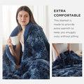 Navy GentleSoft Fuzzy Sherpa Faux Fur Twin Blanket Tie Dye – 60x80