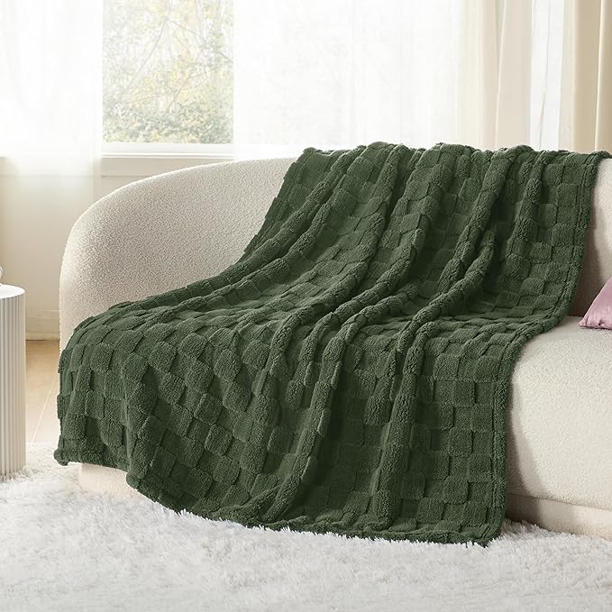 Bedsure GentleSoft Olive Green Spring Throw Blanket for Couch - Super Soft Cozy Blankets Gifts for Kids Girls, Cute Small Fleece Throws for Bedroom Home Decor, 50x70 Inches