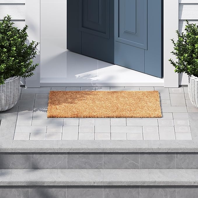 Barnyard Designs Doormat Welcome Mat for Outdoors, Large Front Door Entrance Mat, Brown (Blank, 30x17)