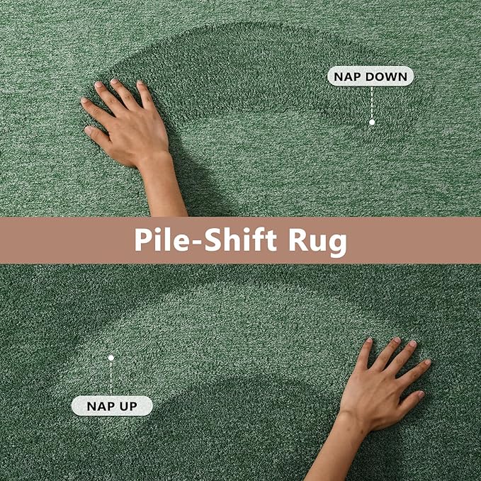 FinRèc 2x6 Washable Runner Rugs for Kitchen Hallway Bedroom, Low Pile Thin Rug Solid Color, Non-Slip Carpet Indoor for Home Decor (Green)