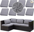 Outdoor Cushion Covers Set,8PCS Patio Furniture Couch Seat Slipcovers, Replacement for Sofa Sectional Chair(Cover，Only)