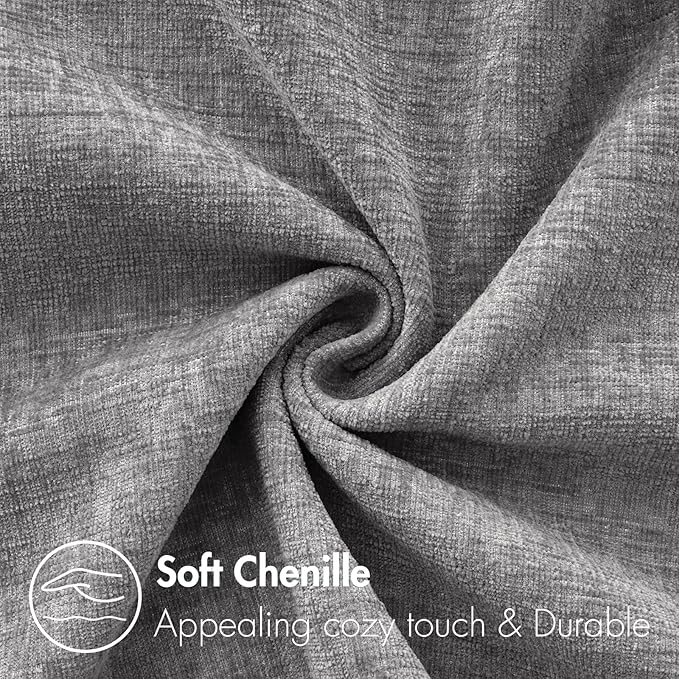 MIULEE Pack of 2 Couch Throw Pillow Covers 20x20 Inch Soft Dark Gray Chenille Pillow Covers for Sofa Living Room Solid Dyed Pillow Cases