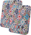 hyha Printed Couch Cushion Covers, Floral Sofa Covers Washable for 2 Cushion Couch, Stretch Pattern Outdoor Cushion Covers for Patio Furniture with Elastic Bottom(2 Packs, Patchwork Moroccan)
