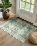 Area Rugs 2'x3' Kitchen Rugs Entry Rug Small Rugs for Entryway Kitchen Bathroom Door Mat Indoor Entrance,Washable Non Slip, Dark Green Gray