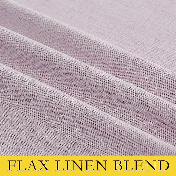 NICETOWN Pink Vintage Linen 100% Blackout Curtains for Classroom, Thermal Insulated Curtains 72" Long, Noise Reducing Window Treatment Drapes for Gym Room, 42" Wide Per Panel, Set of 2