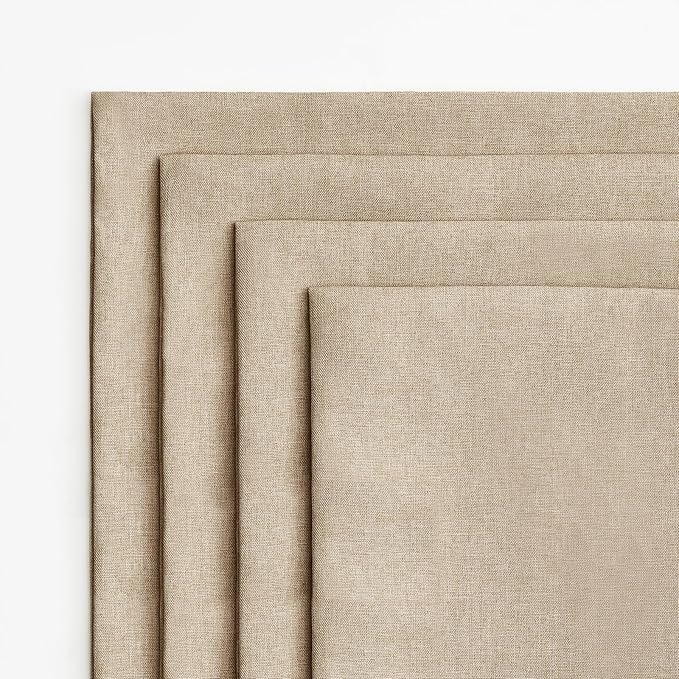 MIULEE Pack of 4 Decorative Outdoor Throw Pillow Covers Linen Waterproof Pillow Covers Farmhouse Cushion Cases for Patio Garden Tent Balcony Couch Sofa 16x16 inch Light Tan