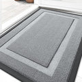 OLANLY Front Door Mat Indoor Outdoor Entrance, Waterproof All-Season, All-Weather Doormat, Sturdy Natural Rubber, Low Profile, Easy Clean Patio Porch Entryway Mat, 29.5x17, Ash Gray