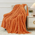 Aganear Flannel Throw Blanket - 50"x60" Orange Blankets Boho Decor Cozy Soft Bedding for Warm Present for Tennessee Vols, Christmas, Halloween, Housewarming