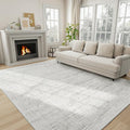 5x8 Area Rugs Washable Rug: Anti-Skid Abstract Modern Living Room Rug Soft Thin Carpets Indoor Floor Non-Shedding Carpet for Bedroom Dining Farmhouse Nursery Home Office (White Gray, 5'x8')