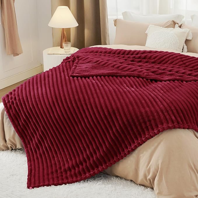 Bedsure GentleSoft Red Full Blanket for Bed - Cozy Soft Blankets for Women, Cute Large Throws for Girls, 84x90 Inches