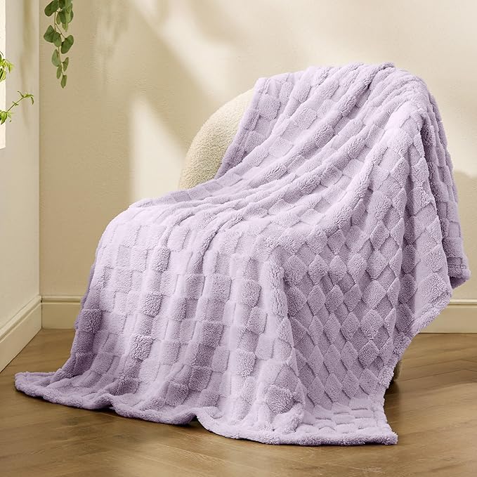 Bedsure GentleSoft Twin Blanket for Bed Lavender Fog - Super Soft Cozy Blankets for Kids Girls, Cute Fuzzy Fleece Throws for Bedroom Couch, 60x80 Inches