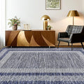 GarveeHome Small Bedroom Area Rug 3x5 Bordered Area Rug for Living Room Nursery Non Slip Kitchen Throw Carpet Low Pile Modern Rugs Washable Bathroom Mat Soft Blue Rugs for Laundry Entryway