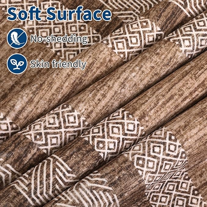Washable 2.5x10 Kitchen Runner Rug, Easy Clean Geometri Rugs for Hallway Entryway, Indoor Outdoor Non Slip Rug Farmhouse Morden Carpet Door Mat Area Rug for Laundry Room Dark Brown