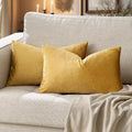 GIGIZAZA Golden Lumber Pillow Covers 12x20，Throw Velvet Decorative Cushion Pillow Covers for Couch Sofa Pack of 2