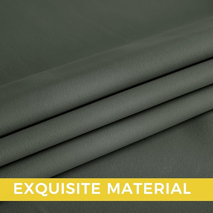 NICETOWN Room Darkening Draperies Curtains Panels, 2 Panels Dark Mallard W52 x L84