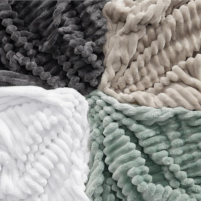 Bedsure GentleSoft White California King Size Blanket for Couch - Cozy Soft Blankets for Women, Cute Small Fleece Throws for Girls, Birthday Gifts for Women, Bright White, 102x96 Inches
