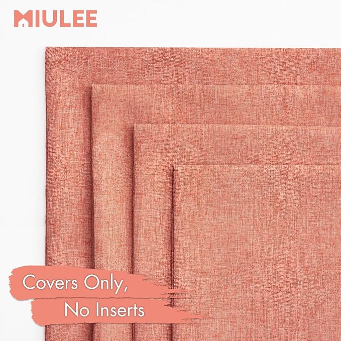 MIULEE Pack of 4 Decorative Outdoor Throw Pillow Covers Linen Waterproof Pillow Covers Spring Farmhouse Cushion Cases for Patio Garden Tent Balcony Couch Sofa 18x18 inch Coral Red