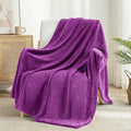 Exclusivo Mezcla Fleece Throw Blanket Extra Large, Super Soft and Warm Blankets for Couch, Sofa and Bed Waffle Textured, Cozy, Fuzzy and Lightweight (Purple, 50x70 Inches)