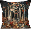 Rustic William Morris Inspired Autumn Forest Decor Pillow Covers 18x18,Fall Home Room Decor, Vintage Botanical Nature Decorative Throw Pillow Covers for Home Bedroom Living Room