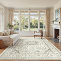 zesthome Washable Rug 6x9 Area Rugs,Stain Resistant Rugs for Living Room,Bedroom,Non-Slip Backing Home Decor Rug, Vintage Medallion Pattern Rugs (Beige,6'x9')