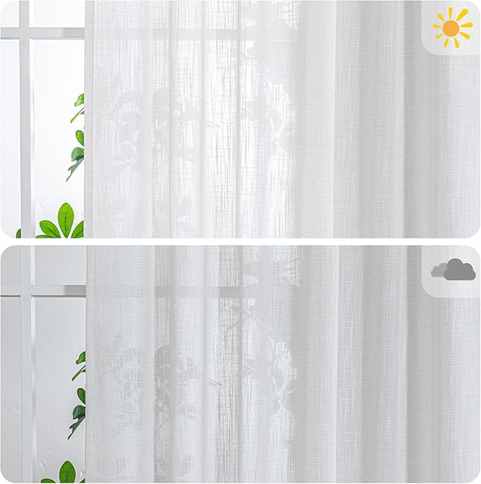 Curtain Panel, 90 Inch Beige Light-Filtering Cotton Blend