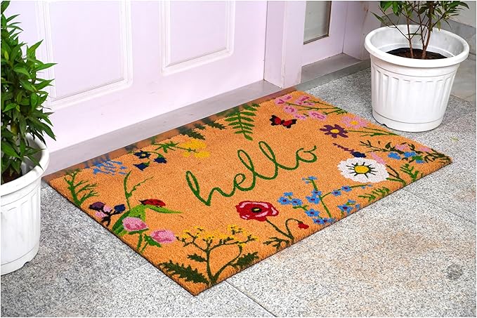 Calloway Mills AZ105992436 Floral Hello Doormat, 24" x 36", Multicolor