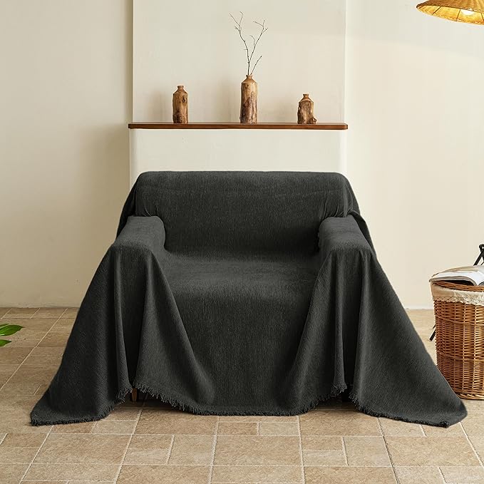 Armchair Couch Cover for Dogs 1 Cushion, Washable Recliner Covers Sofa Protector, Oversized Single Chair Covers, Accent Chair Slipcovers, Pet Couch Cover Blanket Throws(71"x91", Charcoal Grey)