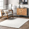 Nuloom Nia White/Ivory, 2' x 3', Cozy Shag, Fluffy and Soft, High Traffic, Stain Resistant, Easy Clean, Durable Machine Washable Area Rug for Bedroom, Living Room, Dining, Den, Foyer, Entryway