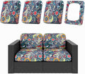 hyha 4Pcs Patio Cushion Covers, Stretch Outdoor Couch Cushion Covers Replacement, Washable Outdoor Chair/Sofa Slipcovers for Patio Furniture Cushions Protector with Elastic Bottom(Paisley,Cover Only)