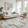 BEIMO Area Rugs 8x10 for Living Room Bedroom, Modern Abstract Machine Washable Rug, Large Soft Low Pile Floor Carpet with Non Slip Backing for Dining Room, Blue/Taupe