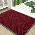 Colorxy Waterproof Doormat, Sturdy Natural Rubber Front Indoor Mat, Non Slip Low Profile Indoor Outdoor Door Mats, Stain and Fade Resistant Floor Mats, Easy Clean Patio Entry Mat, 59''x36'', Burgundy