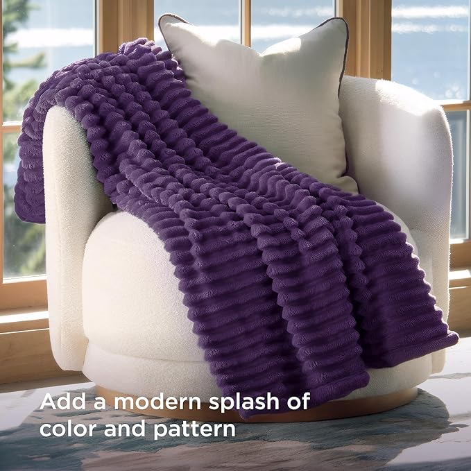 Bedsure GentleSoft Purple Twin Blanket for Bed - Cozy Soft Blankets for Women, Cute Large Throws for Girls, 66x90 Inches