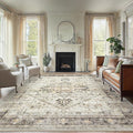 AMADA HOMEFURNISHING 8x10 Area Rugs, Low-Profile Large Washable Area Rug with Non-Slip Backing & Durable Edge Binding, Vintage Rugs for Living Room, Bedroom, Dinning Room