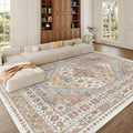 zesthome 10x12 Area Rugs,Stain Resistant Washable Rug,Ultra-Thin Rugs for Living Room,Bedroom,Non-Slip Backing Home Decor Large Area Rug (Orange,10'x12')