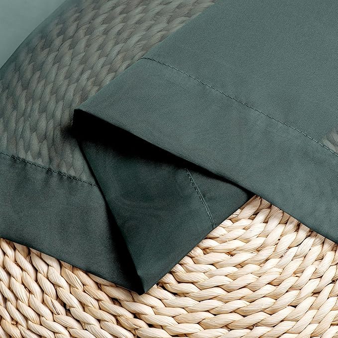 Chyhomenyc Hunter Green Sheer Curtains 63 Inch Length 2 Panels, Rod Pocket Solid Window Sheer Curtain Panels, Elegant Curtains & Drapes for Living Room Bedroom 2 Panels (Hunter Green, 42 W x 63 L)