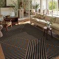 Lahome Modern Geometric Easy Jute Carpet, 6x9 Area Rugs for Living Room Outdoor Patio Washable Indoor Outdoor Dining Room Rug, Farmhouse Large Non Slip Carpet for Bedroom Backyard Office