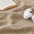 Bedsure 100% Cotton Muslin Blanket Queen Size for Bed - 4-Layer Breathable and Lightweight Thin Soft Summer Gauze Muslin Blankets for Adults, Light Brown, 90x90 Inches