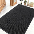 OLANLY Front Door Mat Indoor Outdoor Entrance, Waterproof Heavy Duty Doormat, Fade Resistant, Low Profile, Easy Clean Patio Porch Welcome Floor Mats for Entry, 47x32, Off-Black