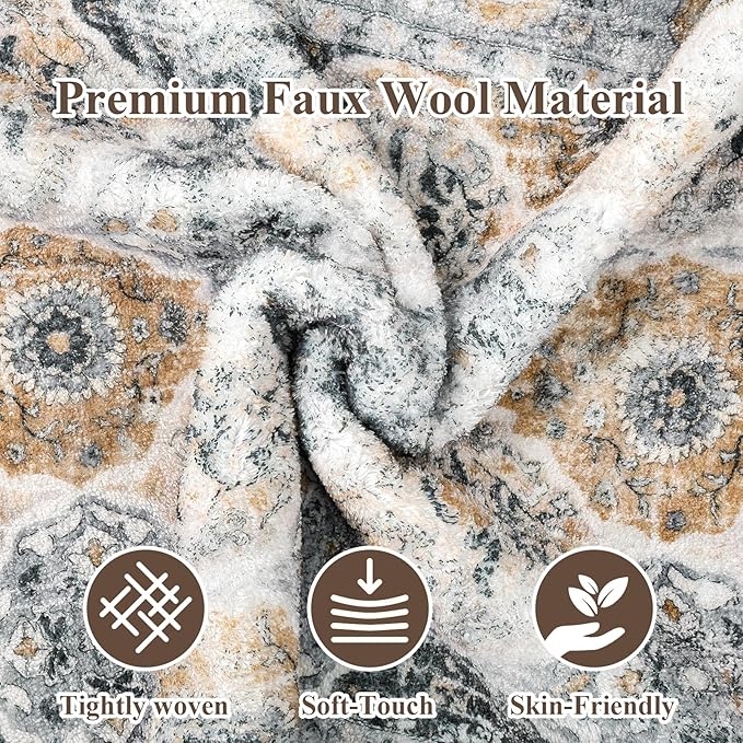 HEBE Hallway Runner Rug 2'8"x8' Washable Vintage Distressed Area Rugs Non Slip Laundry Rug Runner Boho Floor Carpet Runners for Hallways Entryway Laundry Room Kitchen Bathroom