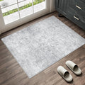 2x3 Entryway Area Rug Vintage Washable Small Carpet Indoor Non Slip Grey Kitchen Entrance Mat Low Pile Retro Accent Distressed Throw Rug for Bathroom Bedroom Dining Living Room