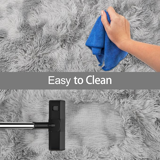Small Area Rug for Bedroom 3x5ft Mini Tie Dye Grey Fluffy Rug Mat Bedside Throw Rug for Kids Room Boys Teens Nursery Baby Dorm Living Room Home Decor for Modern Floor Rug
