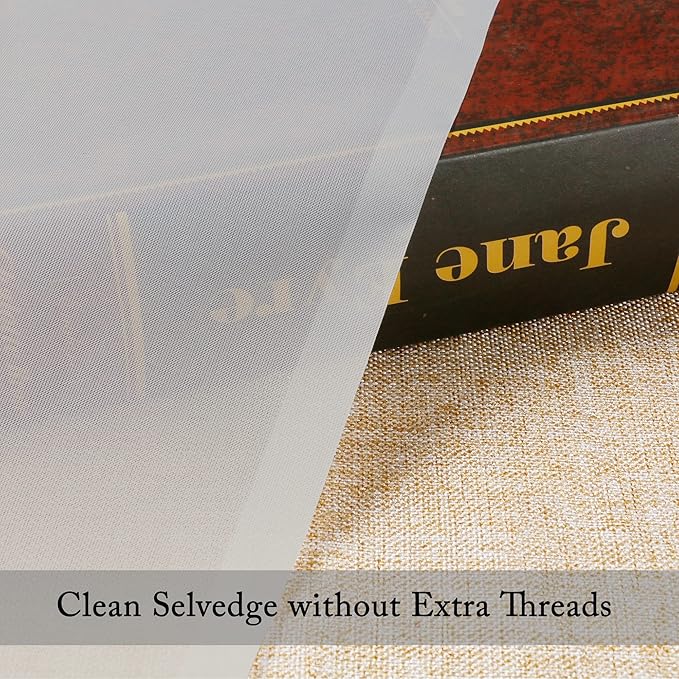 OWENIE Sheer Curtains 63 inch Length, Ivory Sheer Cutains 2 Panels Set for Bedroom/Living Room, Rod Pocket Voile Fimly Sheer Drapes, 2pcs, Each 42" W x 63" L