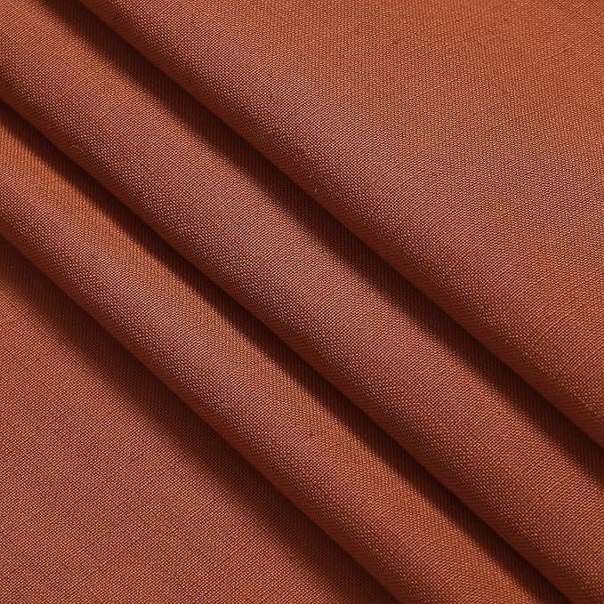 Rust Linen Curtains 90 inches Long 2 Panel Back Tab Rod Pocket Rustic Farmhouse Boho Linen Curtain for Dining Room Brick Burnt Bohemian Fall Decor Terracotta Colored Semi Sheer Curtains 90 inch Length