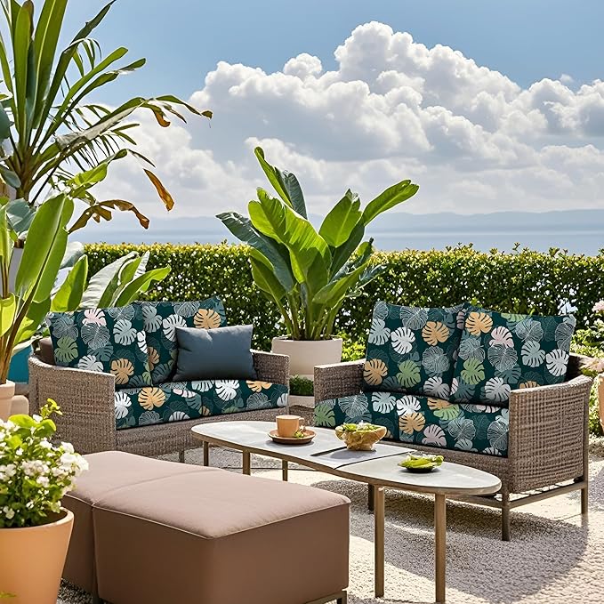 Outdoor Cushion Covers Set,8PCS Patio Furniture Couch Seat Slipcovers, Replacement for Sofa Sectional Chair(Cover，Only)