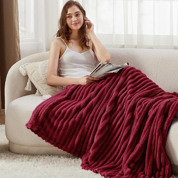 Bedsure GentleSoft Red Twin Blanket for Bed - Cozy Soft Blankets for Women, Cute Large Throws for Girls, 66x90 Inches