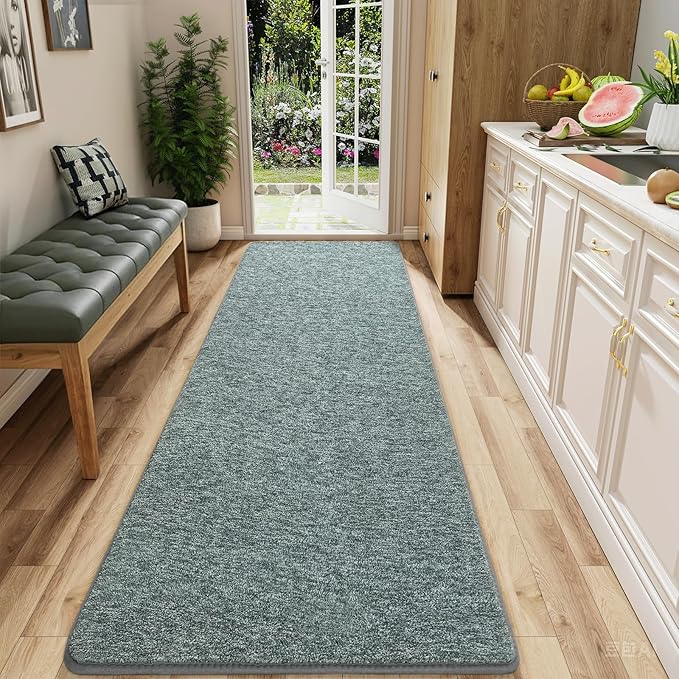 AROGAN Washable 2x8 Runner Rug for Hallway, Long Runner Rugs wtih Soft Memory Foam for Bedroom, Non Slip Backing Carpet Runners for Hallways, Kitchen, Bathroom, Entryway Home Decor, Grey