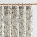 jinchan Floral Curtains 108 Inch Length Black Flower Linen Farmhouse Curtain for Living Room French Country Vintage Curtain Rod Pocket Curtains Set 2 Panels Balck Floral Printed