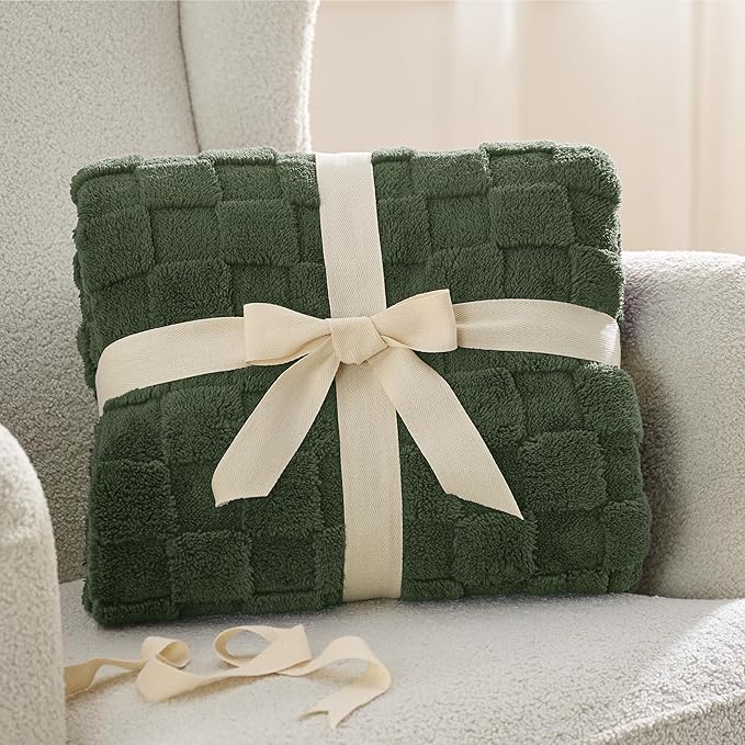 Bedsure GentleSoft Olive Green Spring Throw Blanket for Couch - Super Soft Cozy Blankets Gifts for Kids Girls, Cute Small Fleece Throws for Bedroom Home Decor, 50x70 Inches