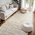 4x8 Washable Hallway Runner Rug：Moroccan Non-Slip Wide Runners for Entryway Kitchen Soft Modern Geometric Low-Pile Rugs for Living Room Thin Waterproof Carpet for Bedroom Bathroom Laundry(Beige,4x8)